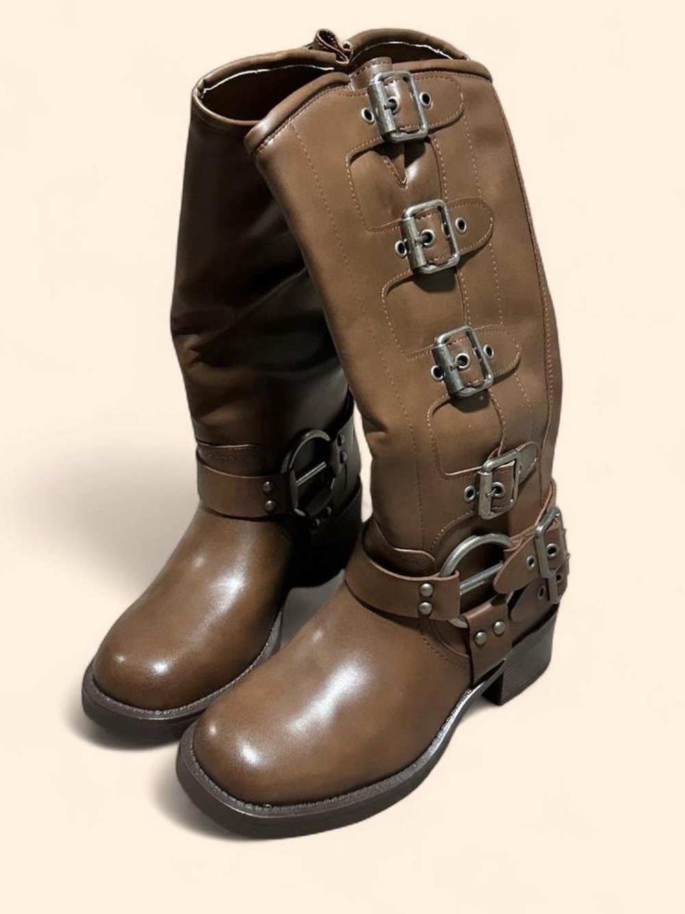 Brown Women's Buckle Boots